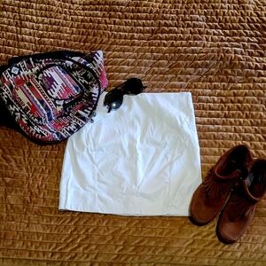 SHEIN Essnce Solid PU White Leather Bodycon Skirt